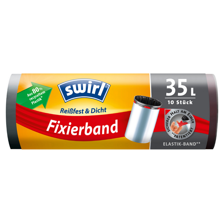 SWIRL Zaťahovacie vrecia s elastickým lemom 35 litrov 28µ 10 ks
