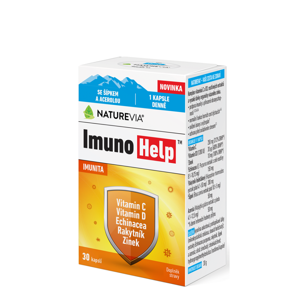 NatureVia ImunoHelp kapsuly na podporu imunitného systému 30 cps