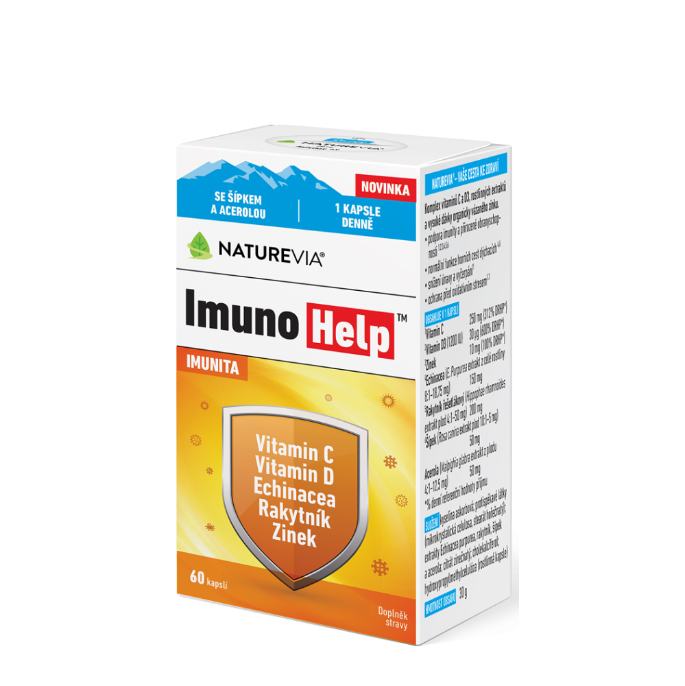 NatureVia ImunoHelp kapsuly na podporu imunitného systému 60 cps