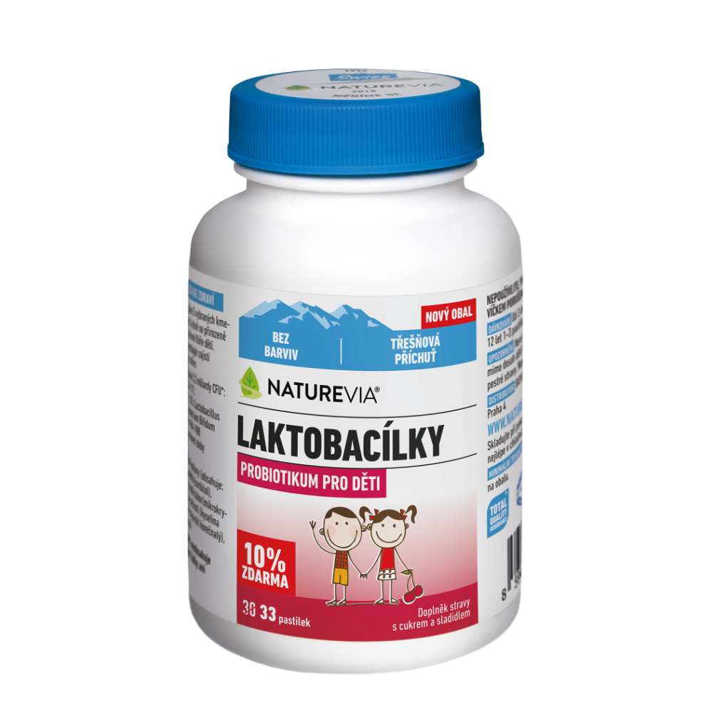 NatureVia Laktobacílky čerešňové pastilky s probiotikami 33 ks kúpite na Mojalekaren.sk