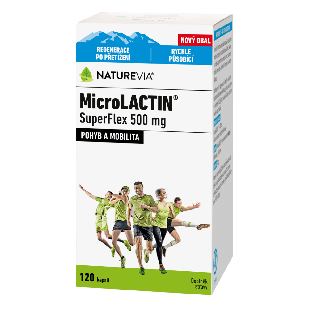 NatureVia MicroLACTIN SuperFlex 500mg kapsuly urýchľujúci regeneráciu po zvýšenej fyzickej záťaži 120 cps
