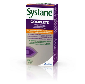 SYSTANE Complete bez konzervačných látok 10 ml (Očné kvapky) - Pre oči a očnú optiku, Pre nositeľky kontaktných šošoviek