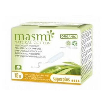 Tampóny z organickej bavlny MASMA, Super Plus, 15 ks