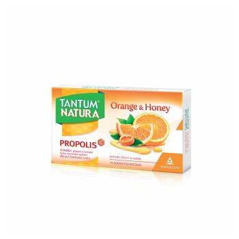TANTUM Natura Orange & Honey + zinok + vitamín C 15 gumových pastiliek