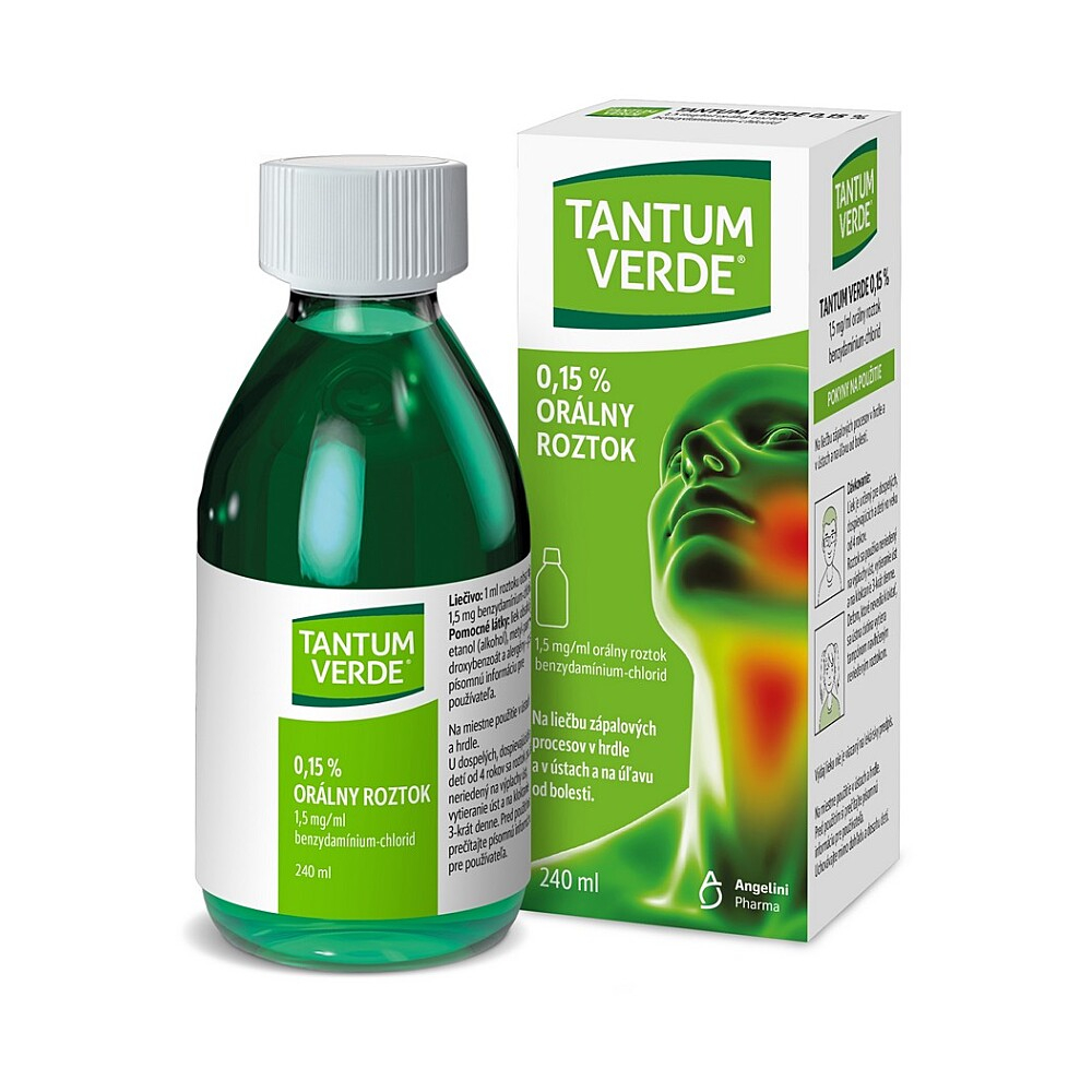 TANTUM VERDE 0,15% orálny roztok 240 ml kúpite na Mojalekaren.sk