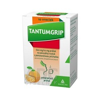 TANTUMGRIP s pomarančovou príchuťou 600 mg/10 mg prášok na perorálny roztok 10 vreciek