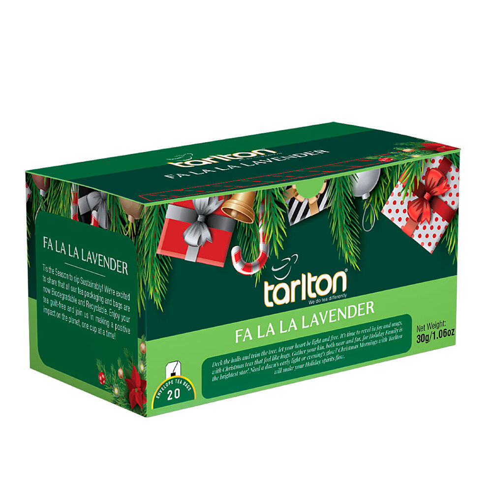 TARLTON Vianočný fa la la lavender zelený čaj s levanduľou 20 sáčkov