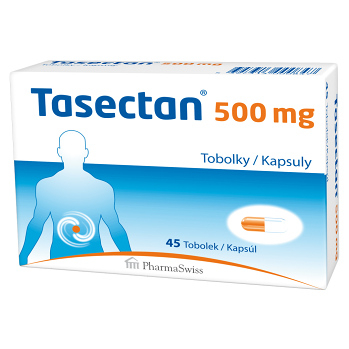 TASECTAN 500 mg 45 kapsúl (Na hnačku) - Jednodruhové, Prírodné