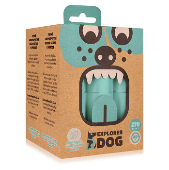EXPLORER DOG Vrecká recyklované na psie exkrementy s vôňou mäty 270 ks (Upratovanie po psoch a vrecká na výkaly)