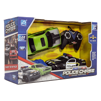 TEDDIES Auto RC policajná naháňačka zelené 18 cm 2 ks
