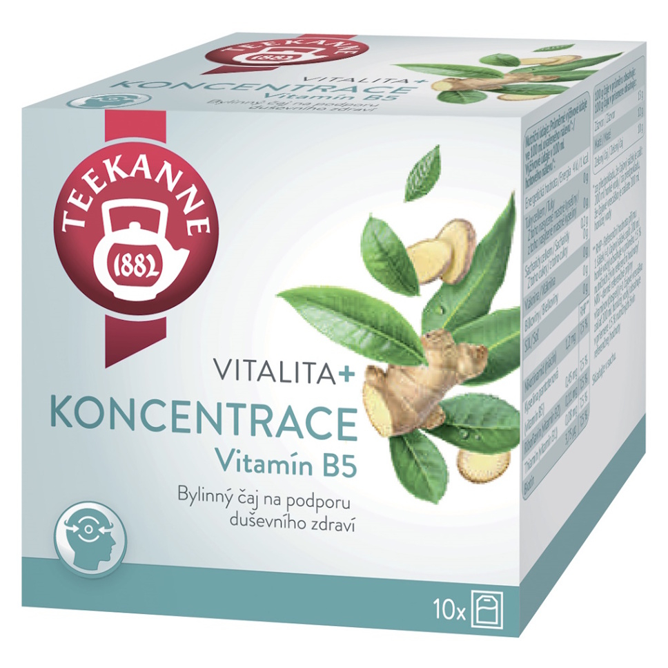 TEEKANNE Čaj vitalita a koncentrácia s vitamínom B5 10 sáčkov