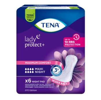 TENA Lady Protect+ maxi night inkontinenčné vložky 6 kusov