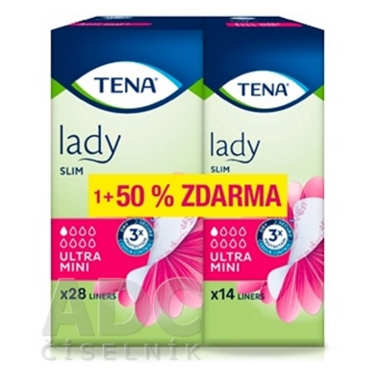 TENA Lady slim ultra mini slipové vložky 28 kusov, 14 kusov ZADARMO kúpite na Mojalekaren.sk