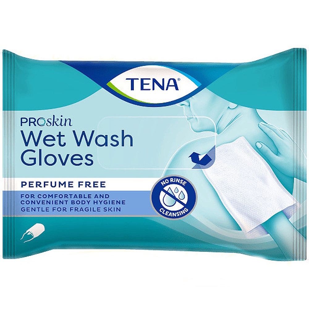 TENA Wet Wash Gloves Umývacie vlhčené rukavice 8 kusov