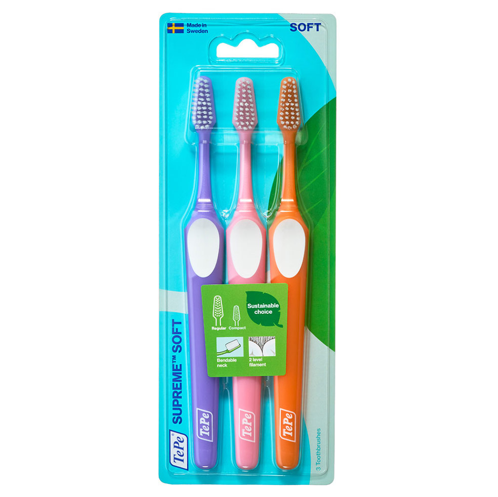 TEPE Zubná kefka Supreme Soft 2 + 1 zadarmo kúpite na Mojalekaren.sk