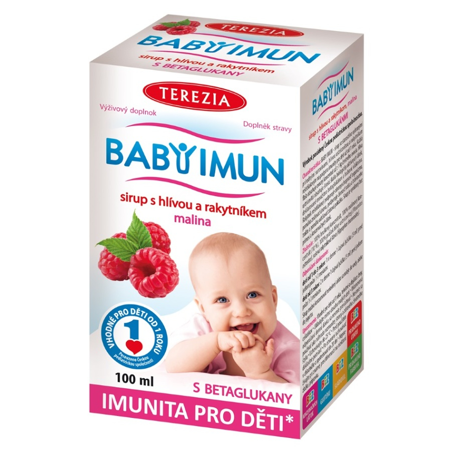 Terezia BABY IMUN Sirup s hlivou a rakytníkom sirup na podporu imunitného systému malina 100 ml kúpite na Mojalekaren.sk