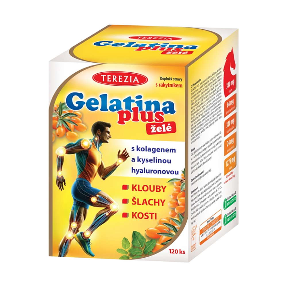 Terezia Gelatina Plus Želé s kolagénom a kyselinou hyalurónovou 120 želé pastiliek kúpite na Mojalekaren.sk