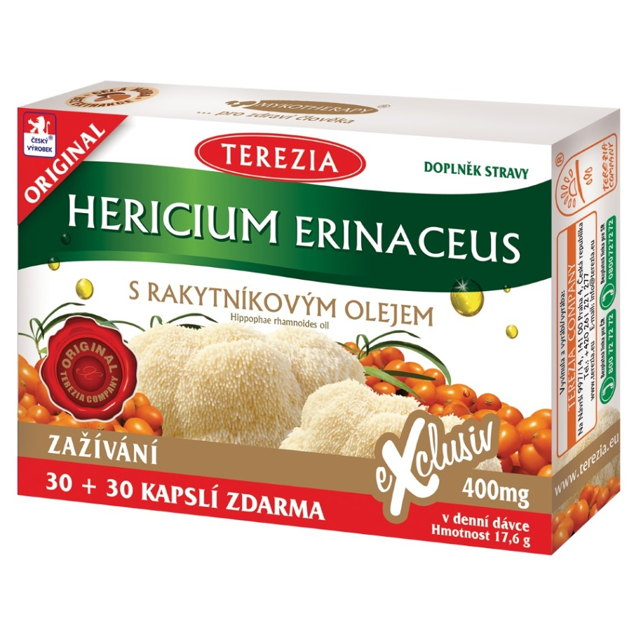 E-shop TEREZIA Hericium erinaceus s rakytníkovým olejom 30+30 kapsúl ZDARMA