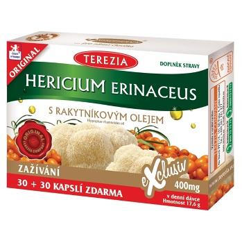 TEREZIA Hericium erinaceus s rakytníkovým olejom 30+30 kapsúl ZDARMA