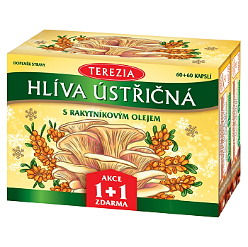 TEREZIA Hliva ustricová s rakytníkovým olejom 60 + 60 kapsúl (Hliva ustricová) - Prírodné, Viaczložkové