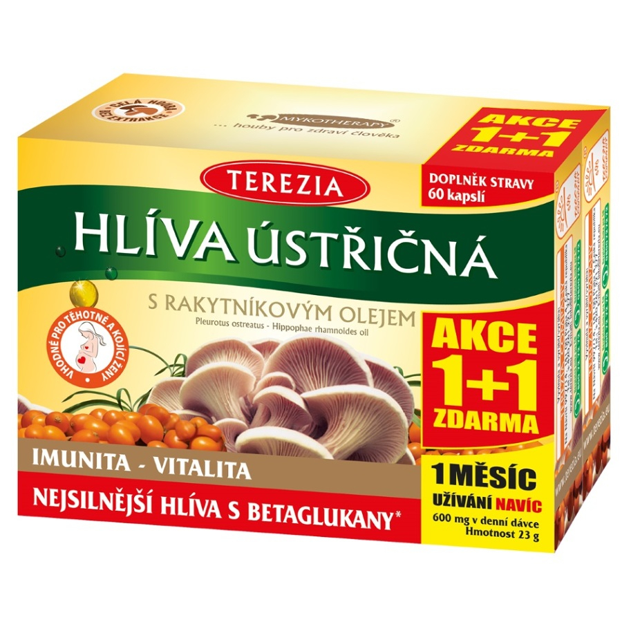E-shop TEREZIA Hliva ustricovitá s rakytníkovým olejom 60 kapsúl akcia 1+1 ZADARMO