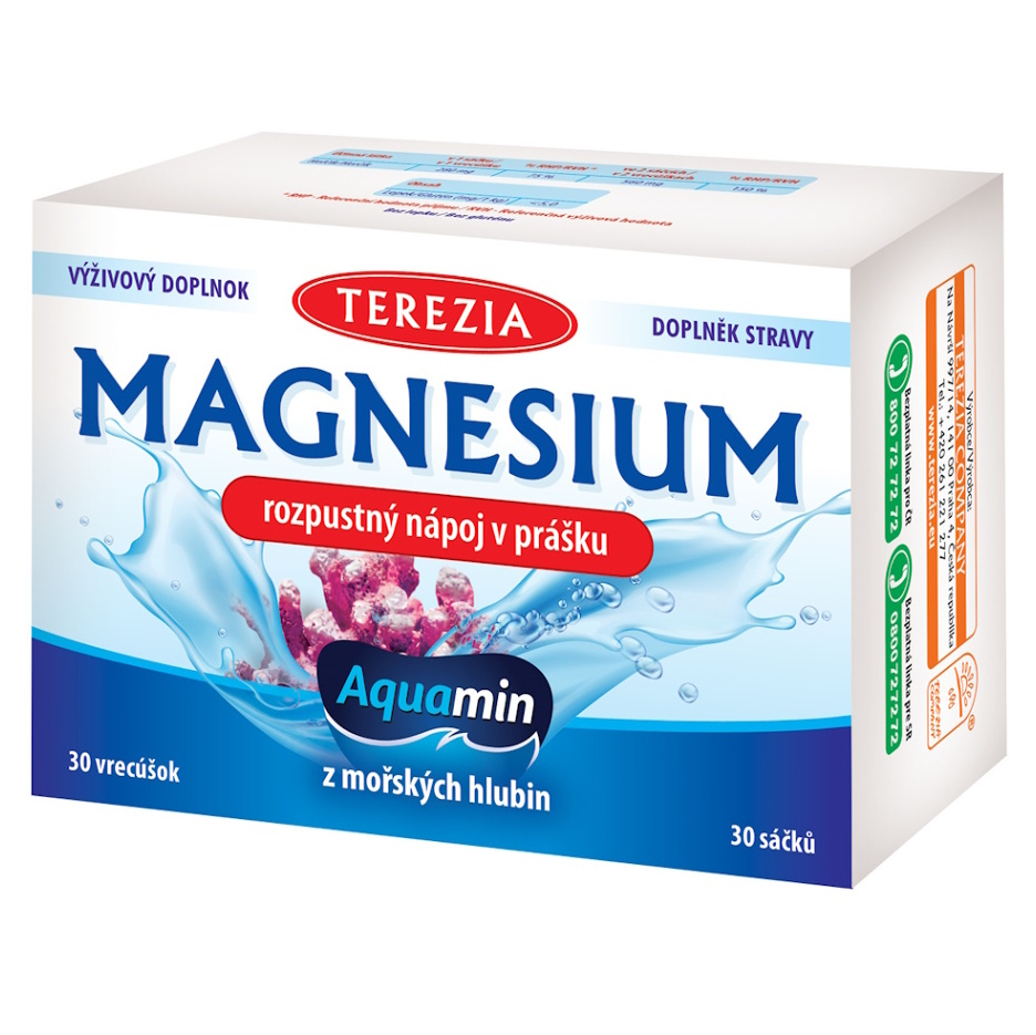 TEREZIA Magnesium Aquamin rozpustný nápoj v prášku 30ks kúpite na Mojalekaren.sk
