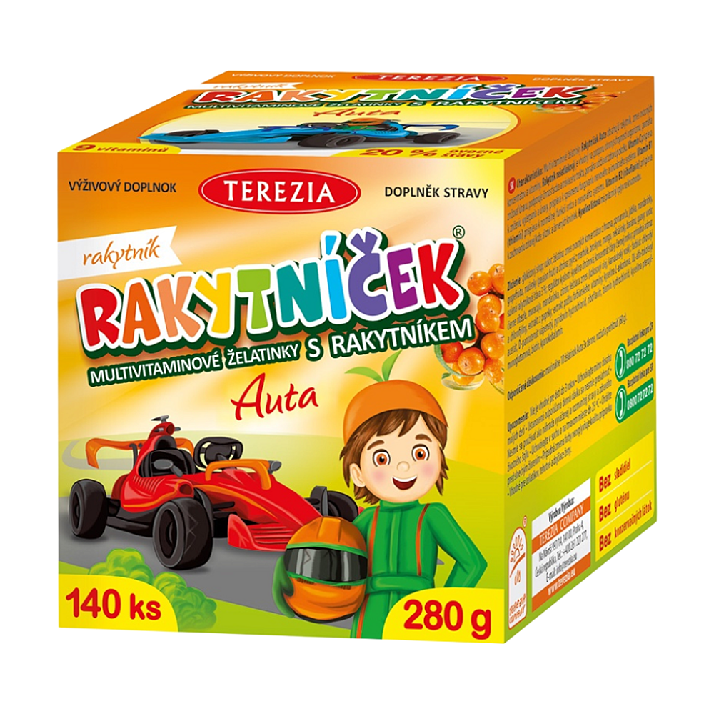 TEREZIA RAKYTNÍČEK multivitamínové želatínky Autá 40 ks