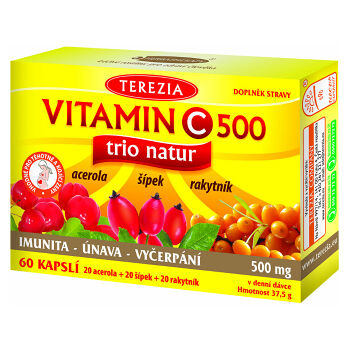 TEREZIA Vitamín C 500 mg TRIO NATUR 60 kapsúl