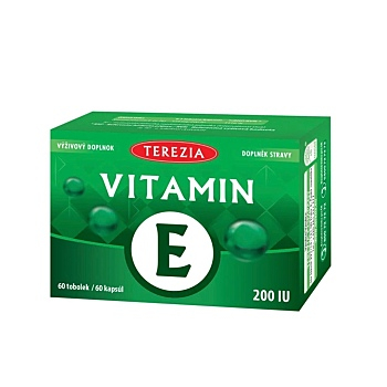 TEREZIA Vitamín E 200 IU 60 kapsúl (Vitamín E) - Jednozložkové