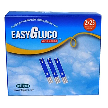 EASYGLUCO Testovacie prúžky pre glukometer 50 kusov (Testovacie prúžky) - Na cukor