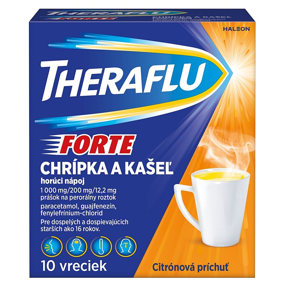 THERAFLU FORTE na chrípku a nachladnutie 10 vreciek kúpite na Mojalekaren.sk