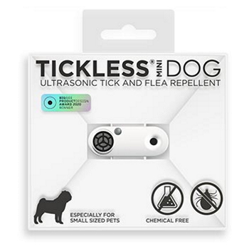 TICKLESS Mini dog nabíjací ultrazvukový odpudzovač kliešťov a bĺch biela