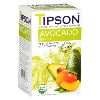 TIPSON Bylinný čaj s avokádom a prírodnou arómou manga BIO 25 sáčkov