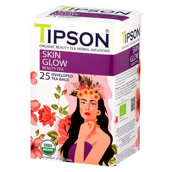TIPSON Beauty bylinný čaj Žiarivá pleť BIO 25 sáčkov