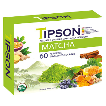 TIPSON Matcha Assorted zelené čaje 60 vrecúšok BIO