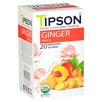 TIPSON Ginger peach bylinný čaj 20 vrecúšok BIO