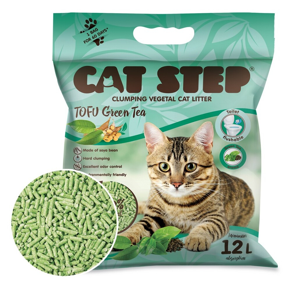 E-shop TOMMI Cat Step Tofu Green Tea podstielka 5,4 kg/12 l