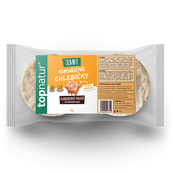 TOPNATUR Kukuričný chlebíček slaný karamel v jogurtovej poleve 70 g (Krehké chlebíky a pufované výrobky) - Viaczložkové, Sladké
