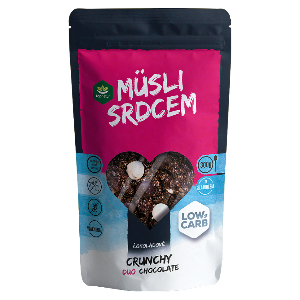 Topnatur Müsli srdcem Low Carb müsli bez lepku príchuť Duo Chocolate 300 g kúpite na Mojalekaren.sk