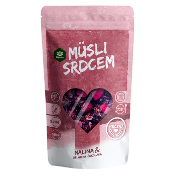 TOPNATUR Müsli srdcom malina & belgická čokoláda 250 g (Müsli zmesi) - Nízkosacharidové (Low Carb)