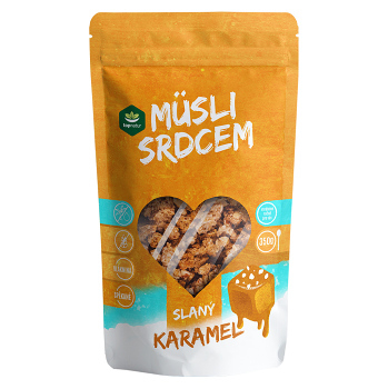 TOPNATUR Müsli srdcom slaný karamel 350 g (Müsli zmesi) - Pečené, Viaczložkové