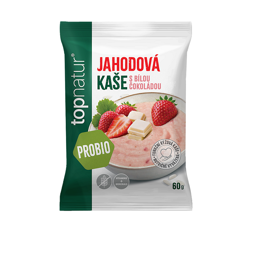 E-shop TOPNATUR Probio kaša jahoda a biela čokoláda 60g