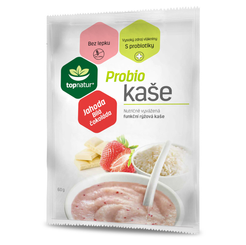 Topnatur Probio kaša instantná kaša s probiotikami príchuť Strawberry & White Chocolate 60 g kúpite na Mojalekaren.sk
