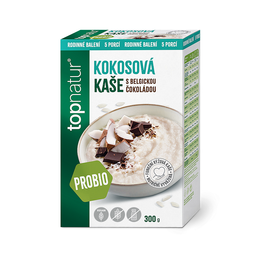 TOPNATUR Probio kaša kokos s belgickou čokoládou XXL 300 g
