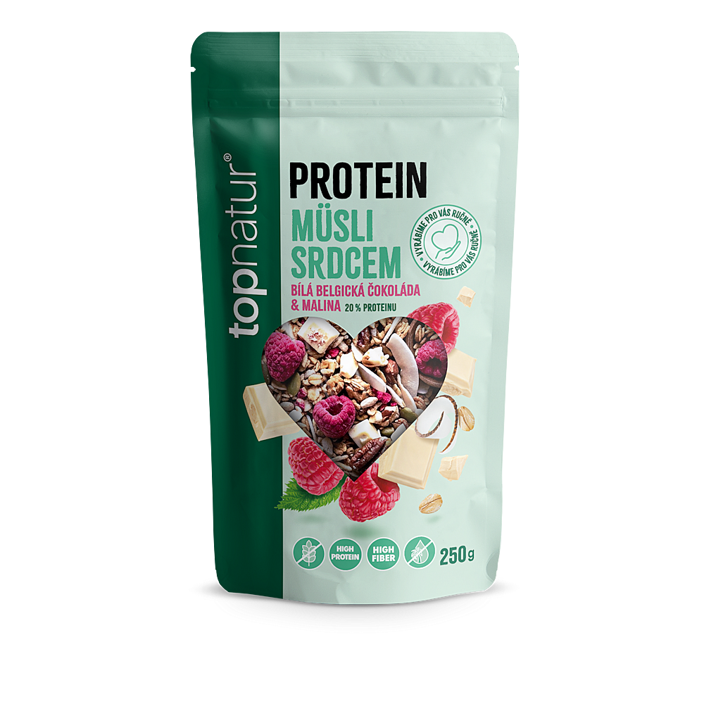 TOPNATUR Proteín müsli malina & biela čokoláda 250 g