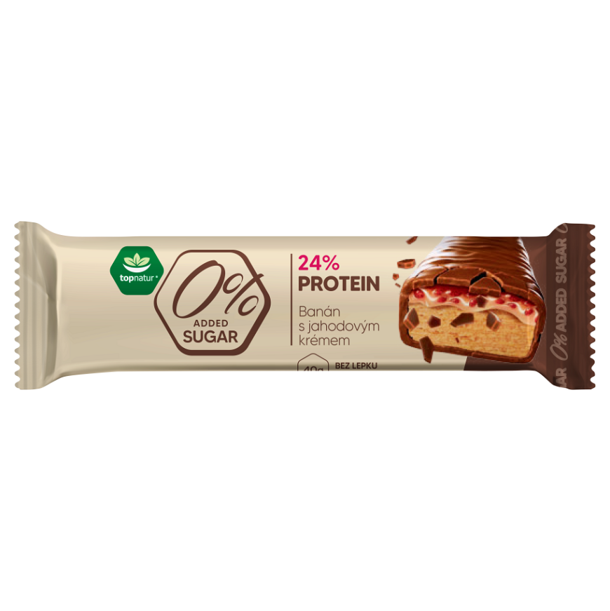 TOPNATUR Tyčinka proteínová banán s jahodovým krémom 40 g kúpite na Mojalekaren.sk