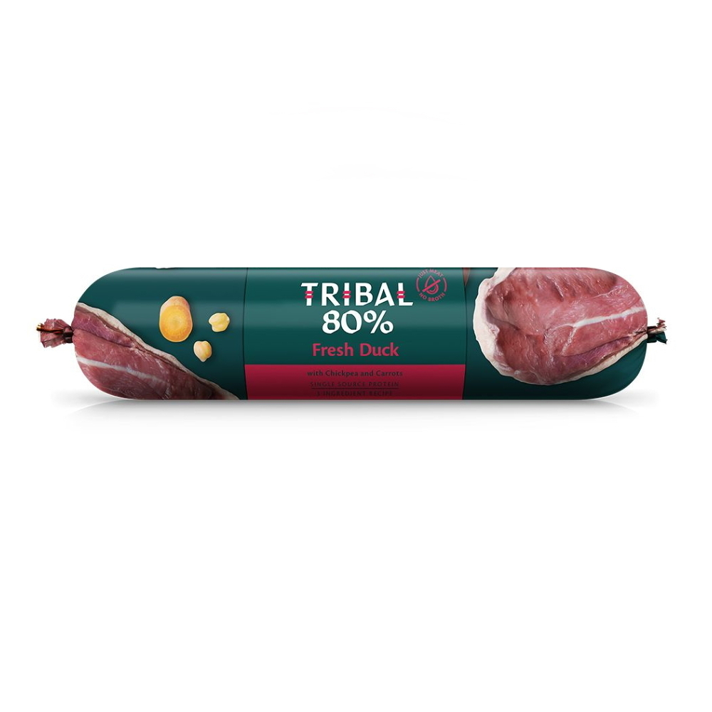 E-shop TRIBAL 80% Fresh Duck saláma pre psov 1 ks, Hmotnosť balenia (g): 750 g