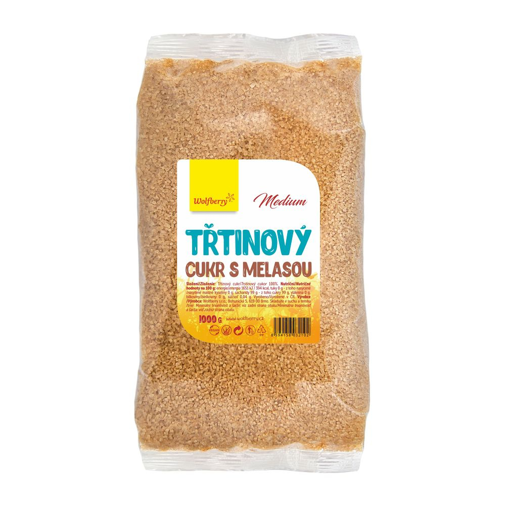 Wolfberry Trstinový cukor s melasou prírodné sladidlo 1000 g