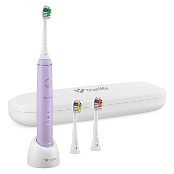 TRUELIFE SonicBrush compact lavender sonická zubná kefka (Sonické zubné kefky) - Časovač, Tlakový senzor vizuálny, Viac režimov čistenia, Indikátor napájania