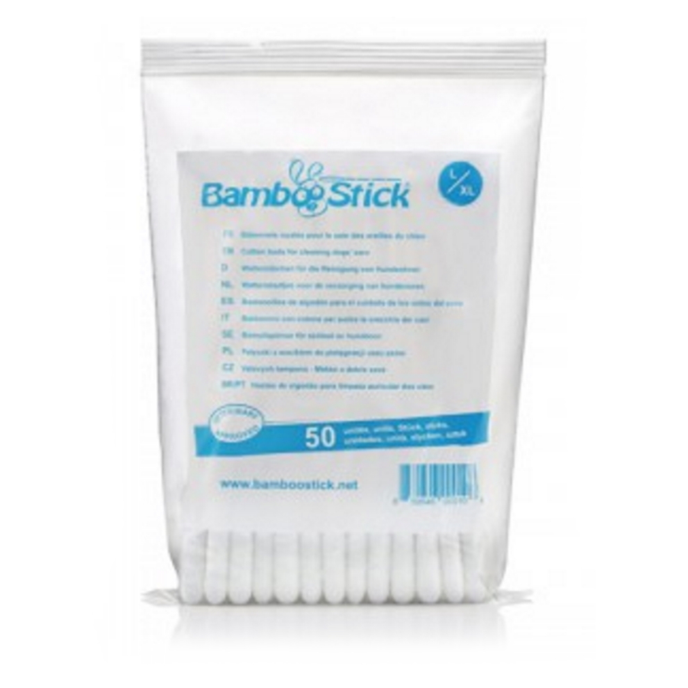 E-shop BAMBOOSTICK Vatové tyčinky na čistenie uší psov L/XL 50 ks